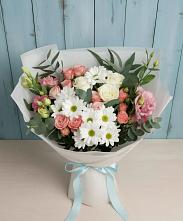 Букет цветов из:  Розы, Лизиантусы и Хризантемы в Юрла