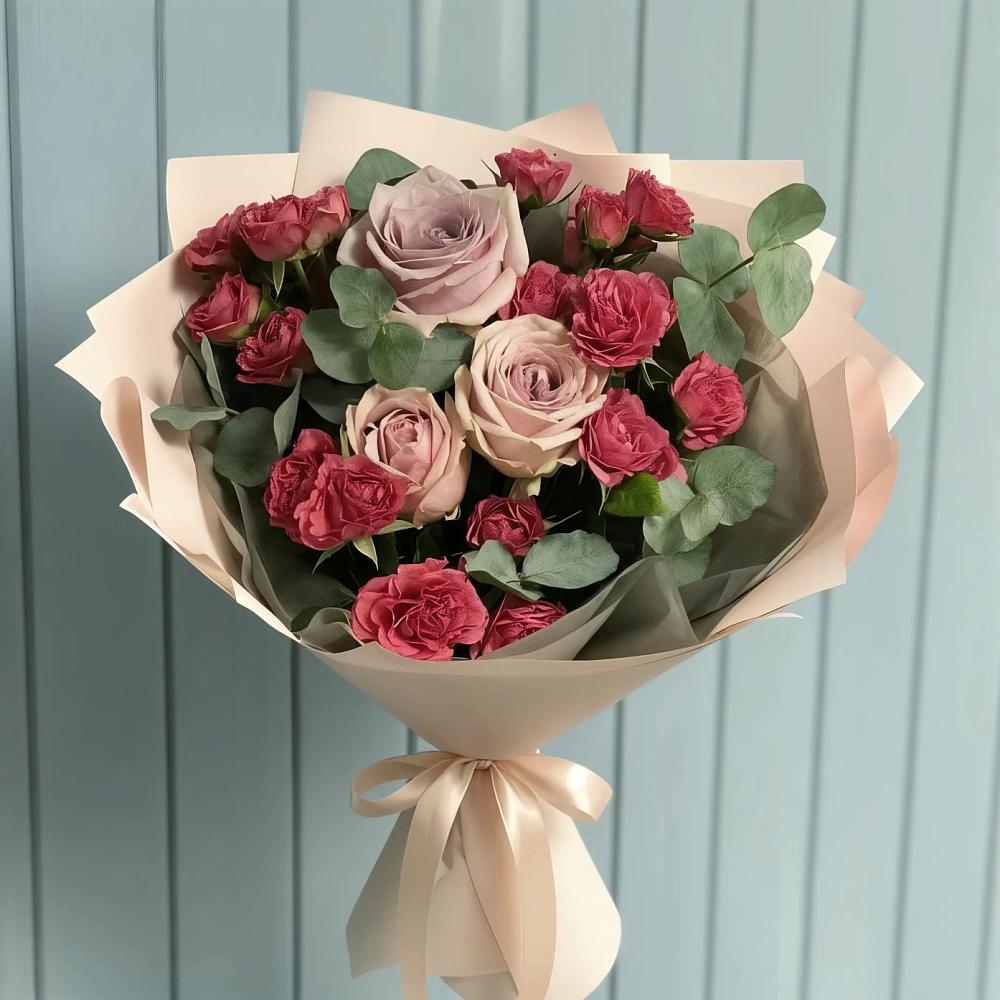 Букет цветов из: Гвоздики и Розы в Юрла