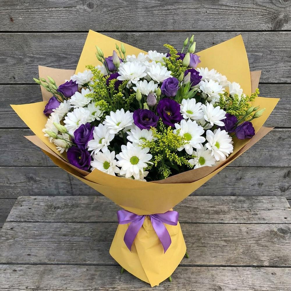 Букет цветов из: Ирисы, Хризантемы и Ромашки в Юрла