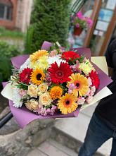 Букет цветов из:  Герберы, Ромашки, Хризантемы, Розы и Подсолнухи #REPLACE_PRED# Юрла