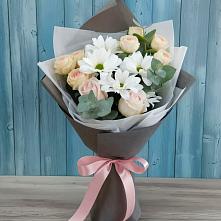 Букет цветов из:  Хризантемы и Розы #REPLACE_PRED# Юрла