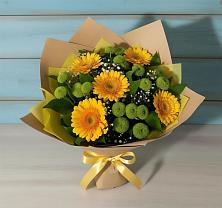 Букет цветов из:  Герберы и Хризантемы в Юрла