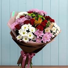 Букет цветов из:  Розы, Хризантемы и Альстромерии #REPLACE_PRED# Юрла